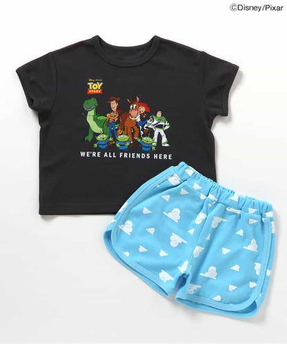 日本童裝 apres les cours x Disney ToyStory 吸水速乾 接觸冷感 兩件套裝 80-130cm 男童款 夏季 TOPS PANTS
