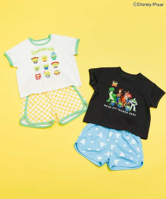 日本童裝 apres les cours x Disney ToyStory 吸水速乾 接觸冷感 兩件套裝 80-130cm 男童款 夏季 TOPS PANTS