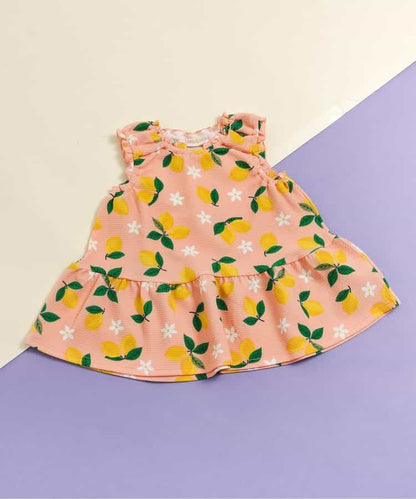 日本童裝 apres les cours 印花荷葉上衣 80-140cm 女童款 夏季 TOPS