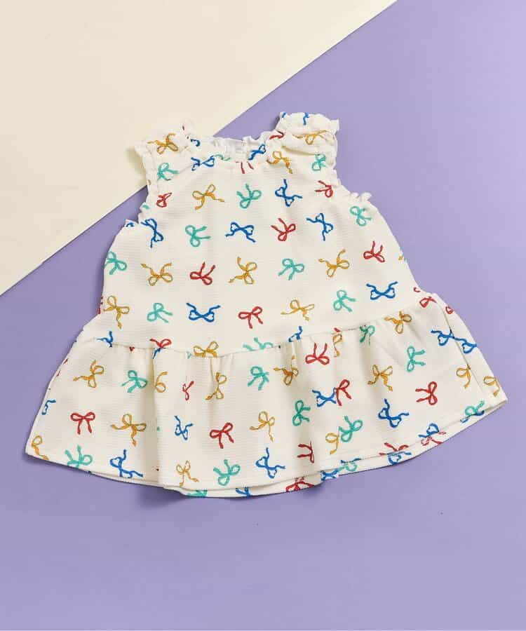 日本童裝 apres les cours 印花荷葉上衣 80-140cm 女童款 夏季 TOPS