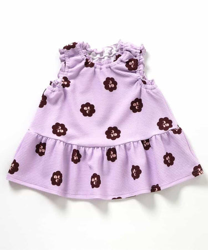 日本童裝 apres les cours 印花荷葉上衣 80-140cm 女童款 夏季 TOPS