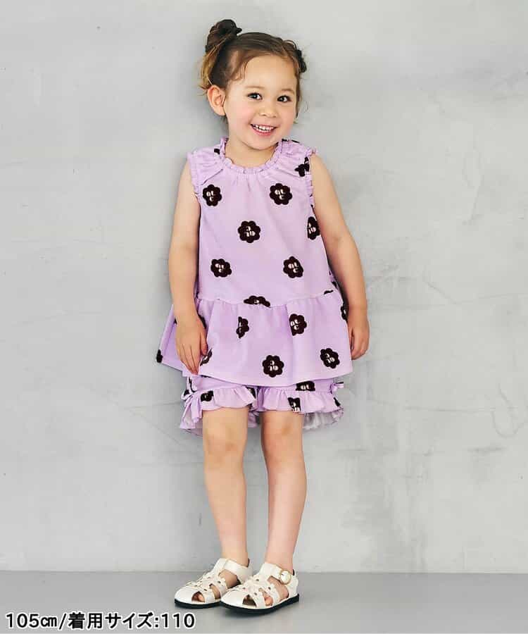 日本童裝 apres les cours 印花荷葉上衣 80-140cm 女童款 夏季 TOPS