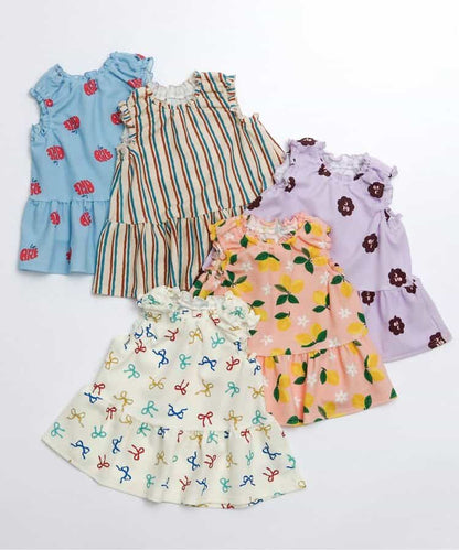 日本童裝 apres les cours 印花荷葉上衣 80-140cm 女童款 夏季 TOPS