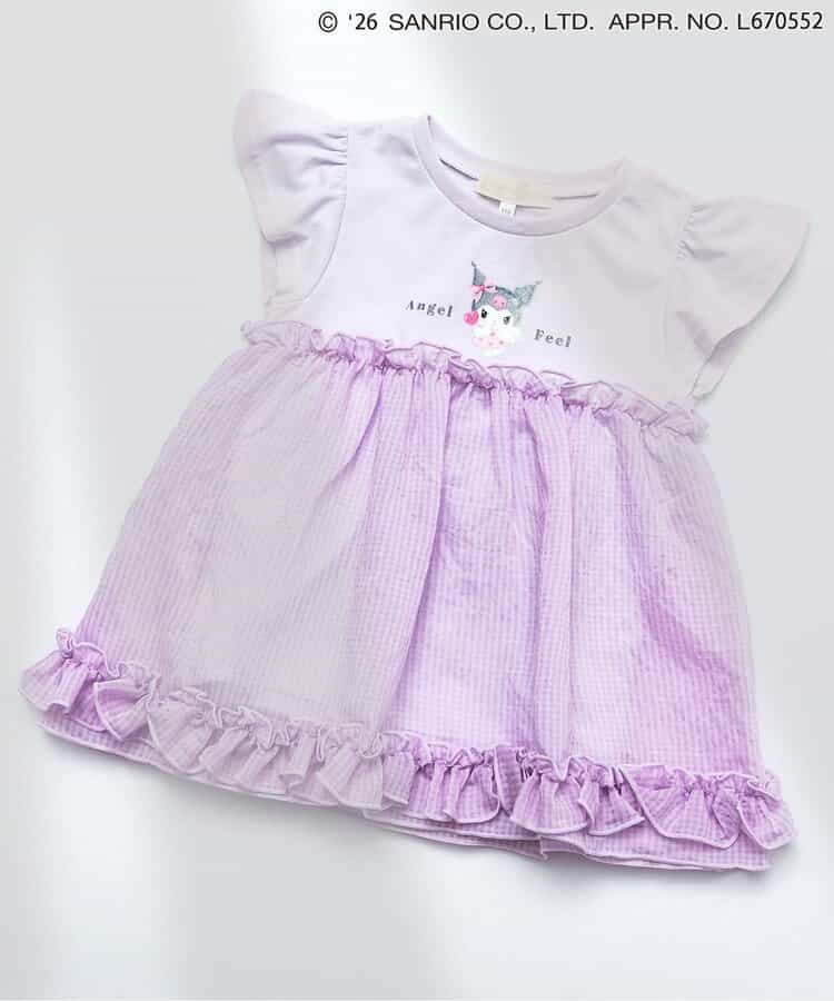 日本童裝 apres les cours x Sanrio  接觸冷感 薄紗拼接上衣 80-140cm 女童款 夏季 TOPS