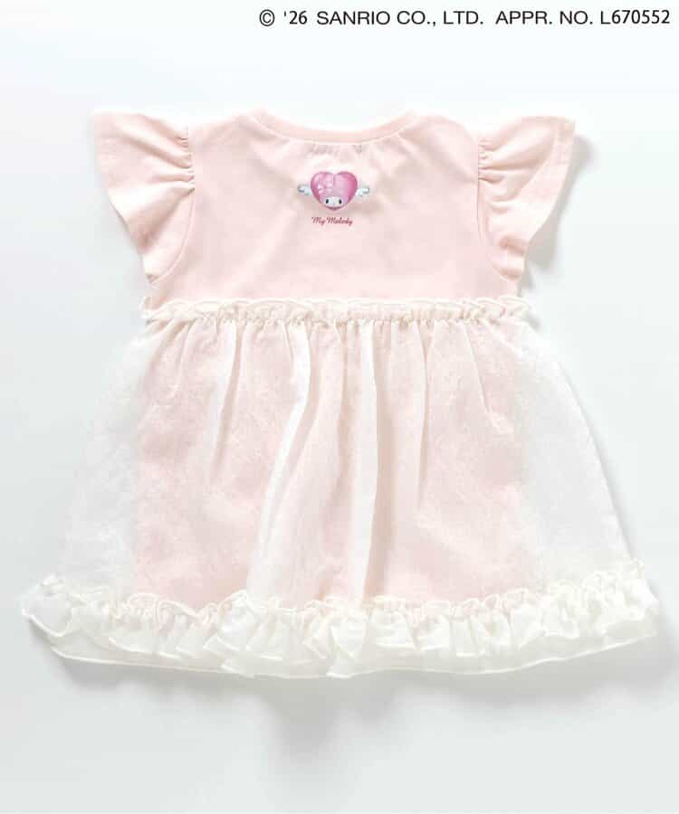 日本童裝 apres les cours x Sanrio  接觸冷感 薄紗拼接上衣 80-140cm 女童款 夏季 TOPS