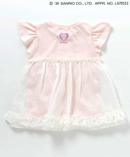 日本童裝 apres les cours x Sanrio  接觸冷感 薄紗拼接上衣 80-140cm 女童款 夏季 TOPS