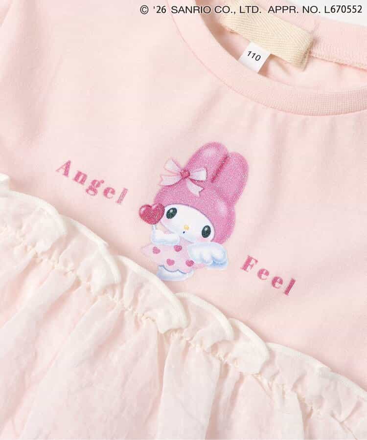 日本童裝 apres les cours x Sanrio  接觸冷感 薄紗拼接上衣 80-140cm 女童款 夏季 TOPS