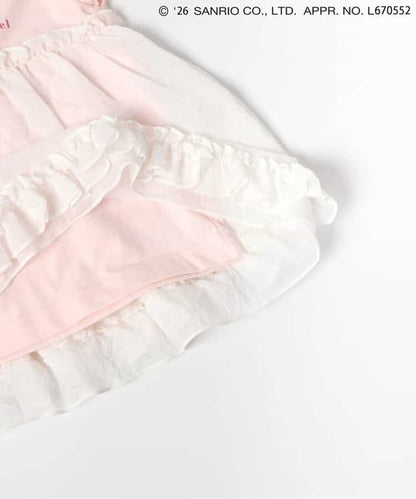 日本童裝 apres les cours x Sanrio  接觸冷感 薄紗拼接上衣 80-140cm 女童款 夏季 TOPS