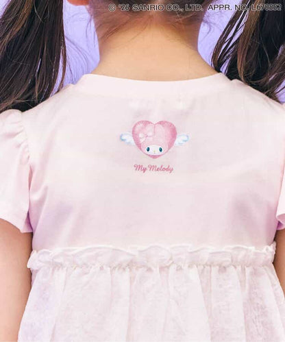 日本童裝 apres les cours x Sanrio  接觸冷感 薄紗拼接上衣 80-140cm 女童款 夏季 TOPS