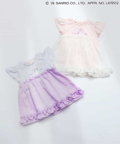 日本童裝 apres les cours x Sanrio  接觸冷感 薄紗拼接上衣 80-140cm 女童款 夏季 TOPS