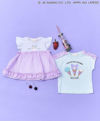 日本童裝 apres les cours x Sanrio  接觸冷感 雪糕圖案上衣 80-140cm 女童款 夏季 TOPS