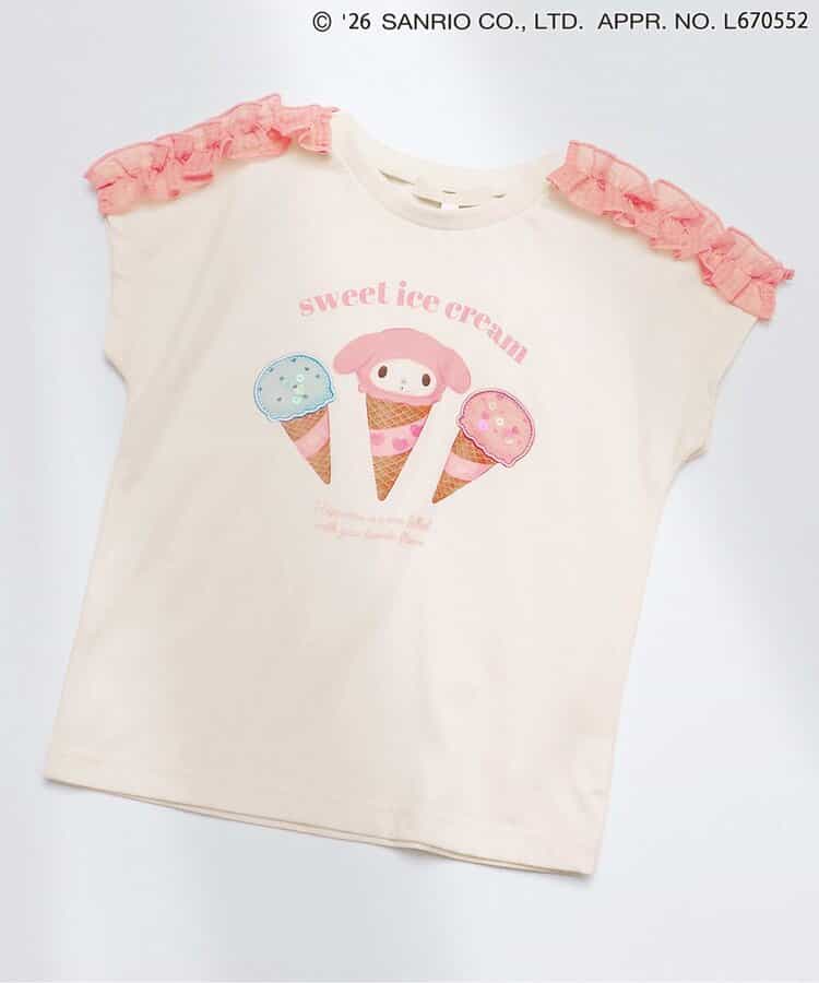 日本童裝 apres les cours x Sanrio  接觸冷感 雪糕圖案上衣 80-140cm 女童款 夏季 TOPS