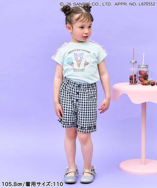 日本童裝 apres les cours x Sanrio  接觸冷感 雪糕圖案上衣 80-140cm 女童款 夏季 TOPS