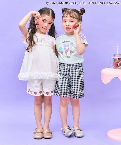 日本童裝 apres les cours x Sanrio  接觸冷感 雪糕圖案上衣 80-140cm 女童款 夏季 TOPS