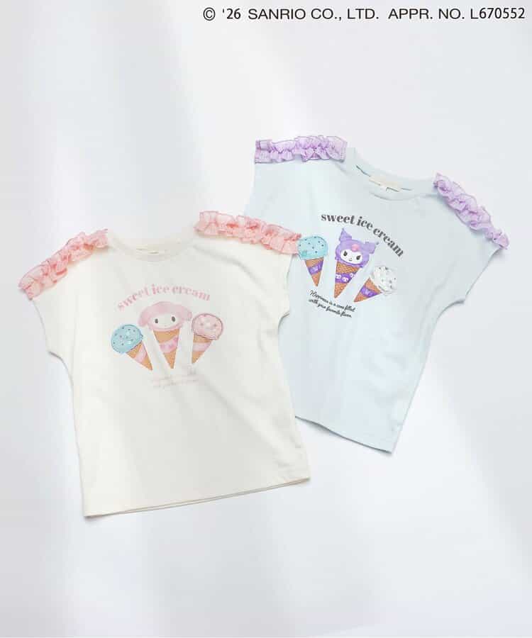 日本童裝 apres les cours x Sanrio  接觸冷感 雪糕圖案上衣 80-140cm 女童款 夏季 TOPS