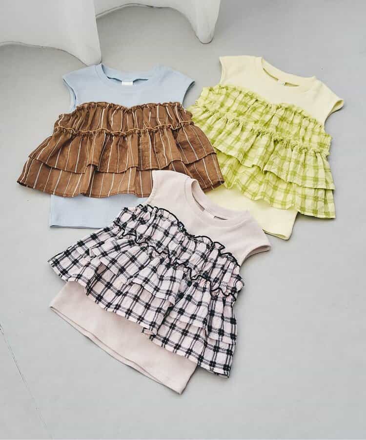 日本童裝 apres les cours 無袖薄紗上衣 80-140cm 女童款 夏季 TOPS