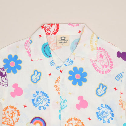 Japanese BDL x Disney parent-child print tops (80-150cm) for boys and girls (summer TOPS) 