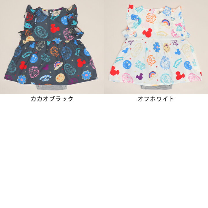 日本童裝 BDL x Disney 親子裝 度假風襯衫連衣 70-80cm 女童款 初生嬰兒 夏季 Jumpsuit