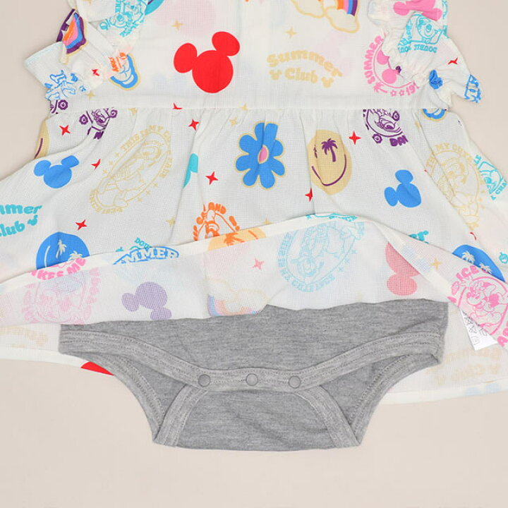 日本童裝 BDL x Disney 親子裝 度假風襯衫連衣 70-80cm 女童款 初生嬰兒 夏季 Jumpsuit