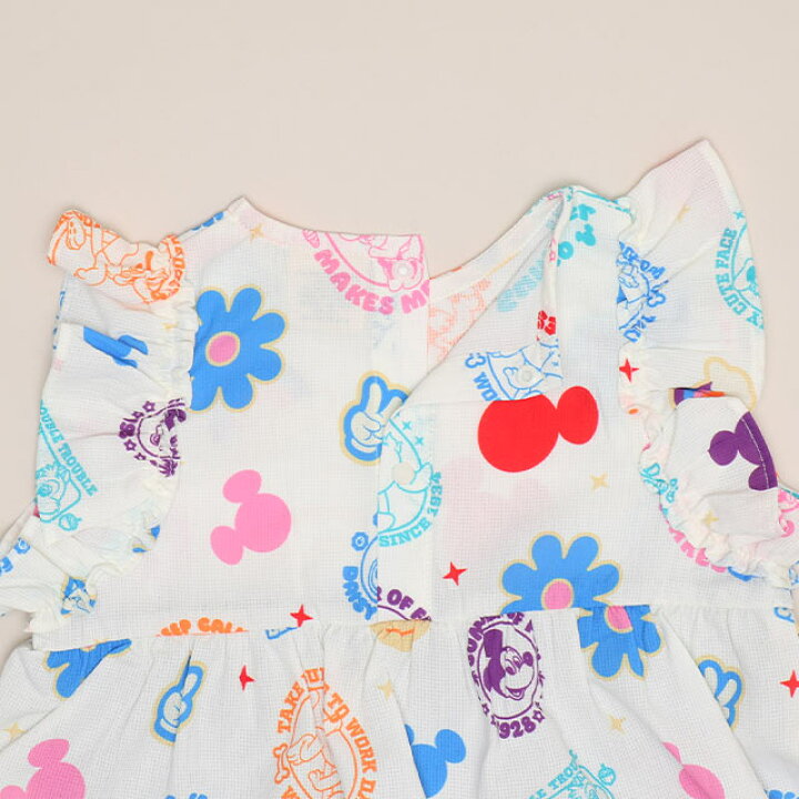 日本童裝 BDL x Disney 親子裝 度假風襯衫連衣 70-80cm 女童款 初生嬰兒 夏季 Jumpsuit