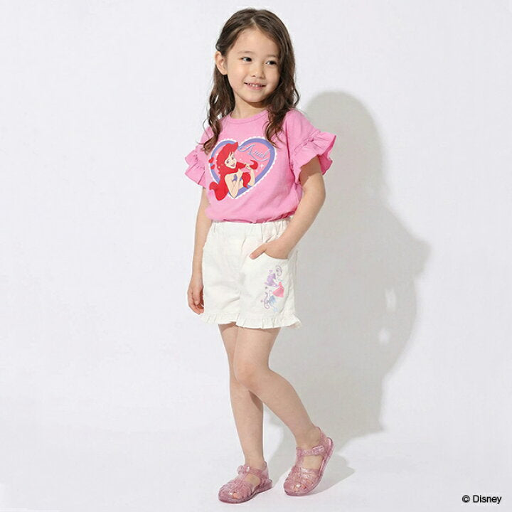 日本童裝 BDL x Disney 公主荷葉邊刺繡短褲 90-130cm 女童款 夏季 PANTS