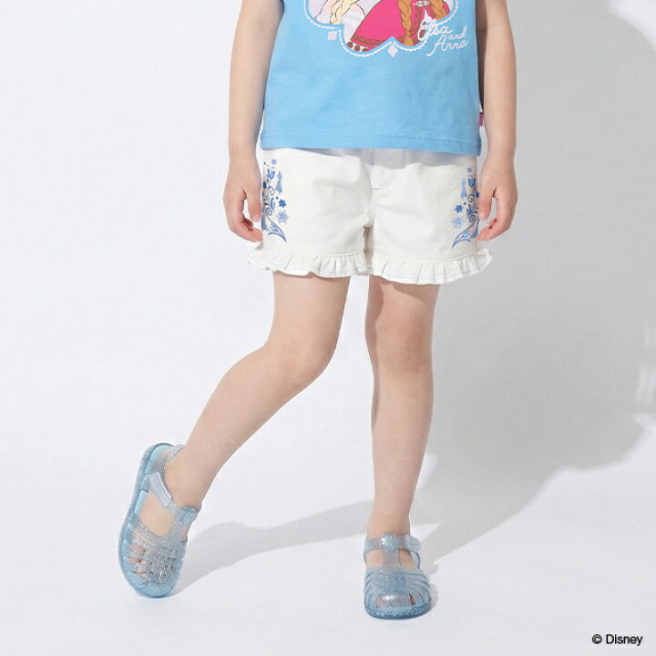 日本童裝 BDL x Disney 公主荷葉邊刺繡短褲 90-130cm 女童款 夏季 PANTS