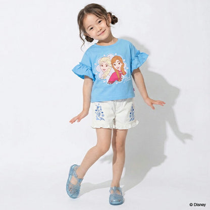 日本童裝 BDL x Disney 公主荷葉邊刺繡短褲 90-130cm 女童款 夏季 PANTS