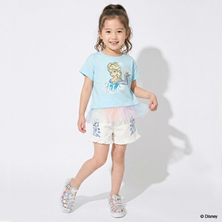 日本童裝 BDL x Disney 公主荷葉邊刺繡短褲 90-130cm 女童款 夏季 PANTS