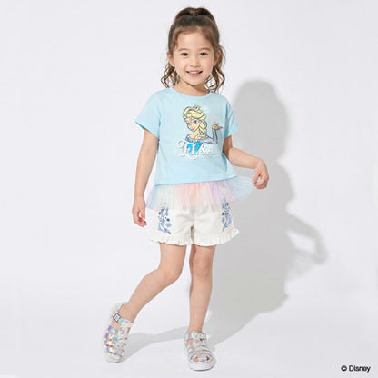 日本童裝 BDL x Disney 公主荷葉邊刺繡短褲 90-130cm 女童款 夏季 PANTS