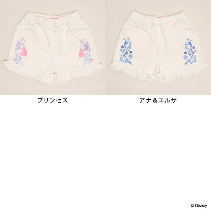 日本童裝 BDL x Disney 公主荷葉邊刺繡短褲 90-130cm 女童款 夏季 PANTS