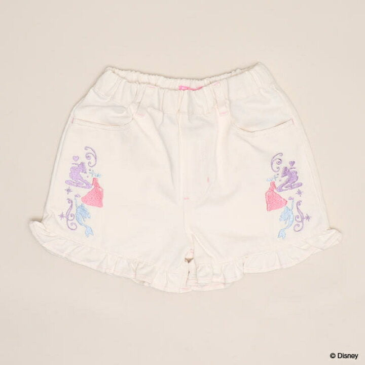 日本童裝 BDL x Disney 公主荷葉邊刺繡短褲 90-130cm 女童款 夏季 PANTS