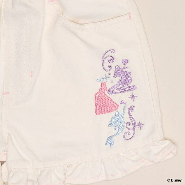 日本童裝 BDL x Disney 公主荷葉邊刺繡短褲 90-130cm 女童款 夏季 PANTS