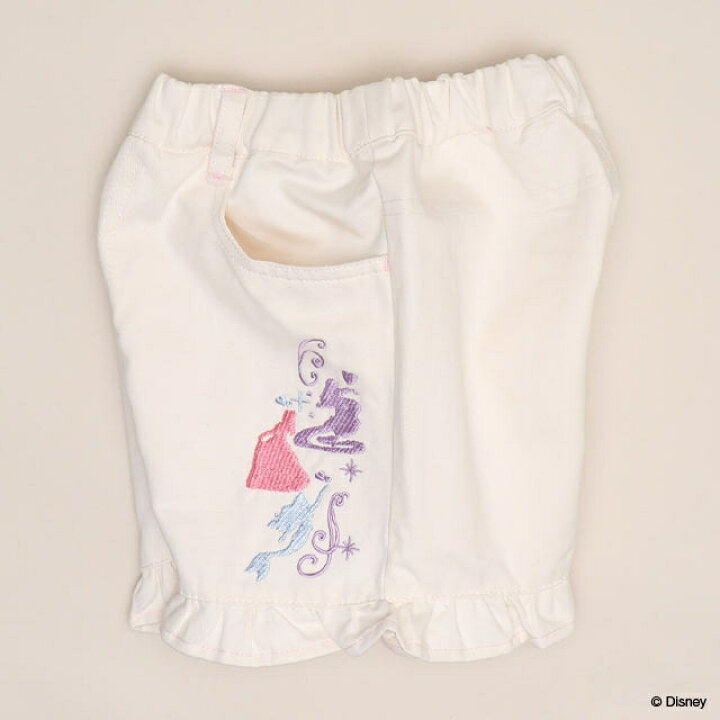日本童裝 BDL x Disney 公主荷葉邊刺繡短褲 90-130cm 女童款 夏季 PANTS