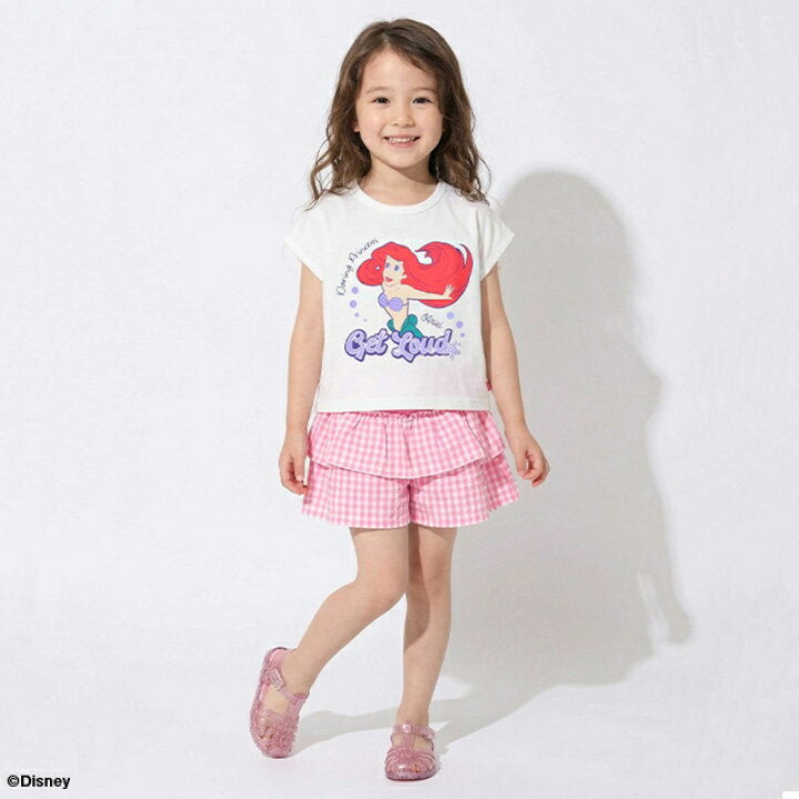 日本童裝 BDL x Disney 公主荷葉邊格紋兩件套裝 90-130cm 女童款 夏季 TOPS PANTS