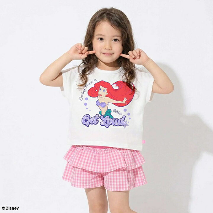 日本童裝 BDL x Disney 公主荷葉邊格紋兩件套裝 90-130cm 女童款 夏季 TOPS PANTS