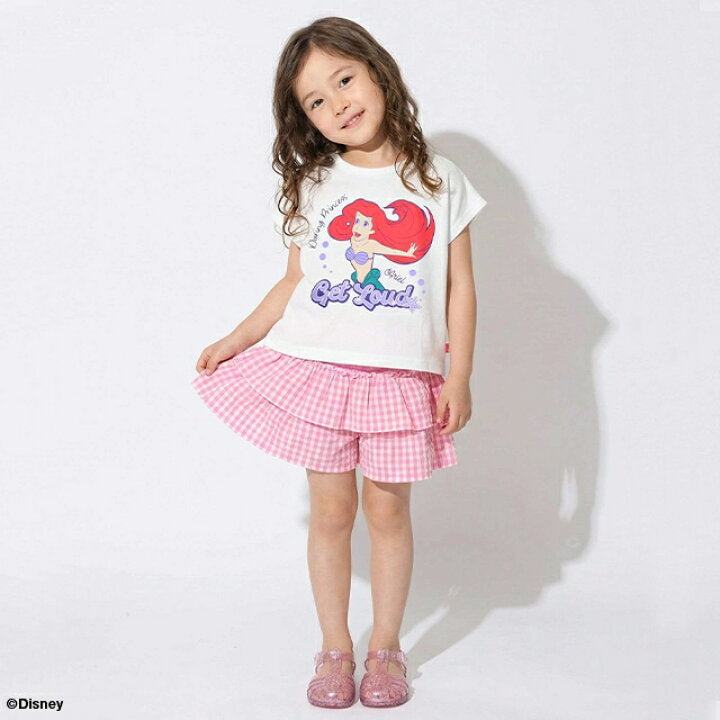 日本童裝 BDL x Disney 公主荷葉邊格紋兩件套裝 90-130cm 女童款 夏季 TOPS PANTS