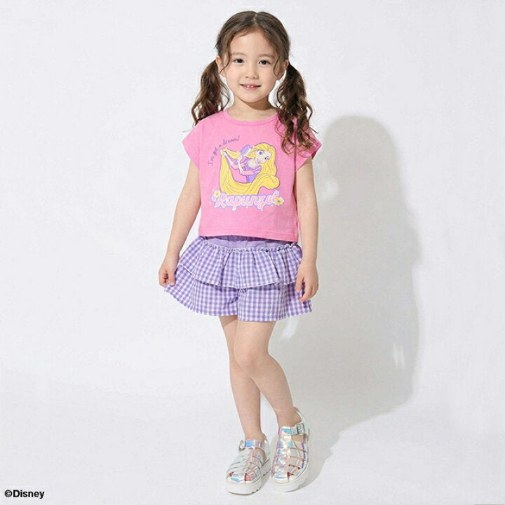 日本童裝 BDL x Disney 公主荷葉邊格紋兩件套裝 90-130cm 女童款 夏季 TOPS PANTS