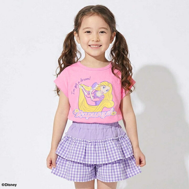 日本童裝 BDL x Disney 公主荷葉邊格紋兩件套裝 90-130cm 女童款 夏季 TOPS PANTS