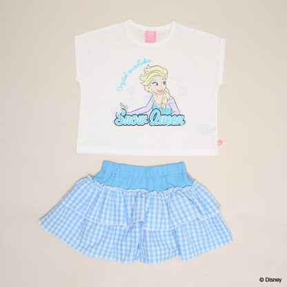 日本童裝 BDL x Disney 公主荷葉邊格紋兩件套裝 90-130cm 女童款 夏季 TOPS PANTS