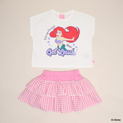 日本童裝 BDL x Disney 公主荷葉邊格紋兩件套裝 90-130cm 女童款 夏季 TOPS PANTS