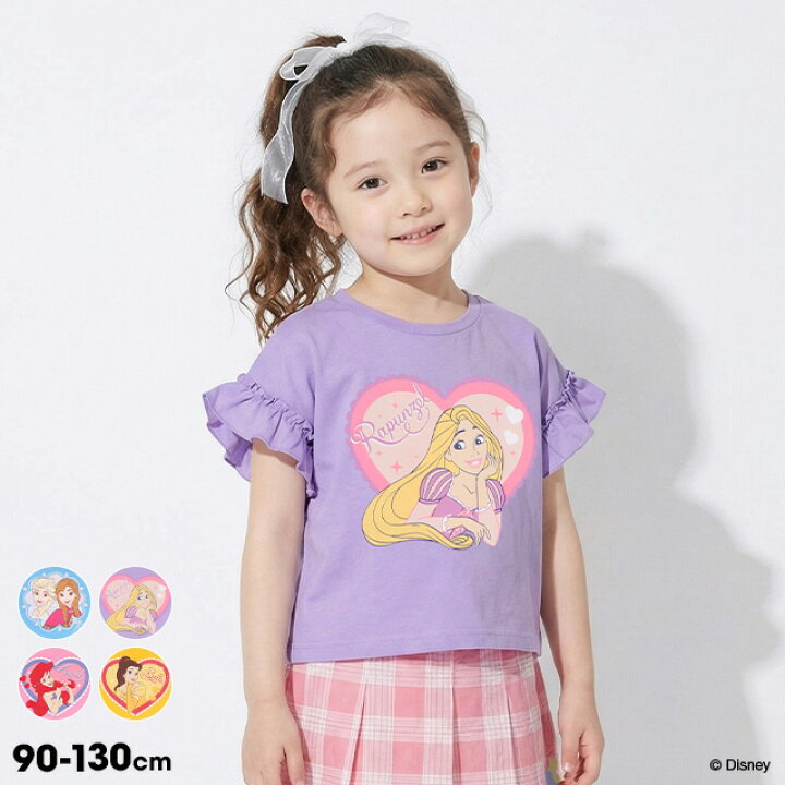 日本童裝 BDL x Disney 公主荷葉邊袖上衣 90-130cm 女童款 夏季 TOPS