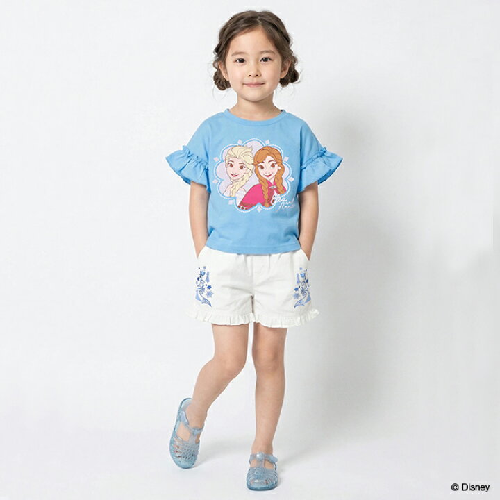日本童裝 BDL x Disney 公主荷葉邊袖上衣 90-130cm 女童款 夏季 TOPS