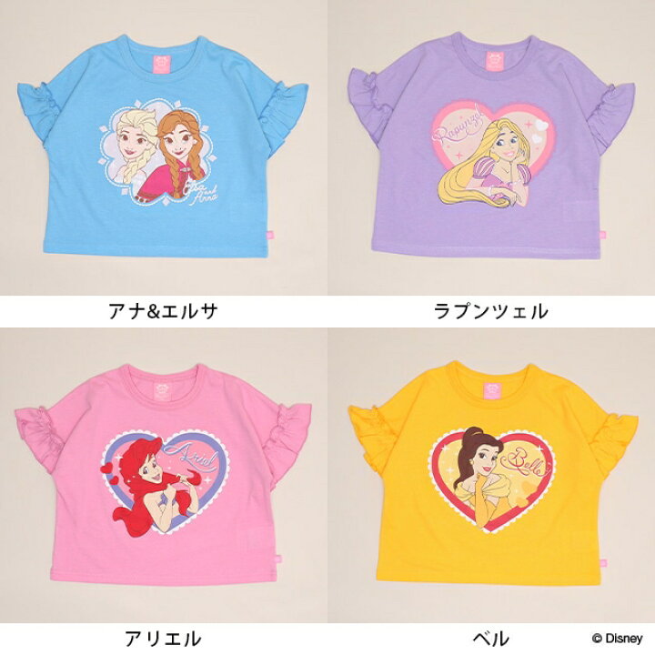 日本童裝 BDL x Disney 公主荷葉邊袖上衣 90-130cm 女童款 夏季 TOPS