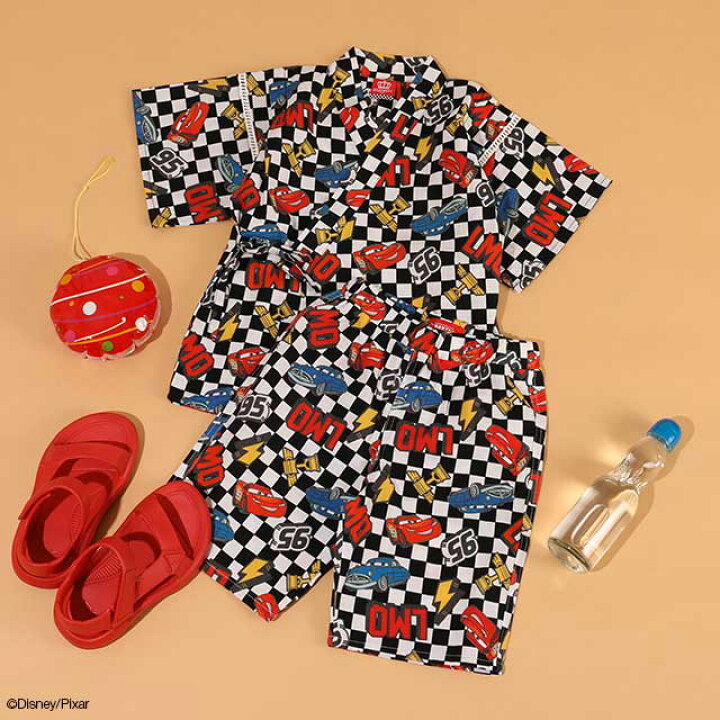 日本童裝 BDL x Disney Cars日本甚平 日本和服 80-130cm 男童款 夏季 TOPS PANTS 日本夏祭慶典特輯