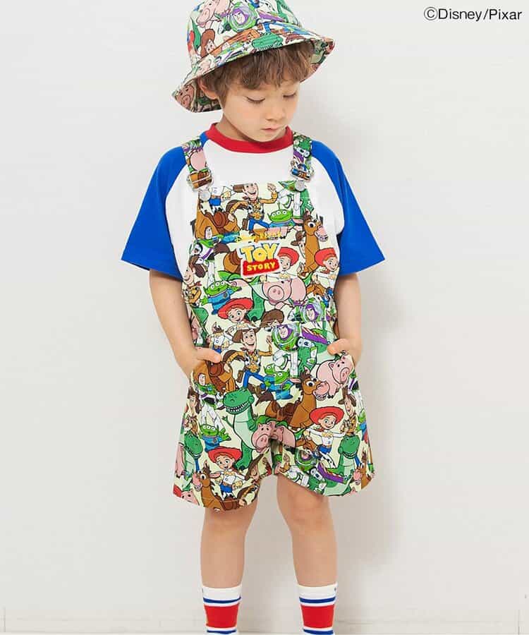 日本童裝 BREEZEx Disney ToyStory全印花短背帶褲 90-130cm 男童款 夏季 Jumpsuit