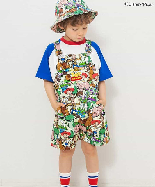 日本童裝 BREEZEx Disney ToyStory全印花短背帶褲 90-130cm 男童款 夏季 Jumpsuit