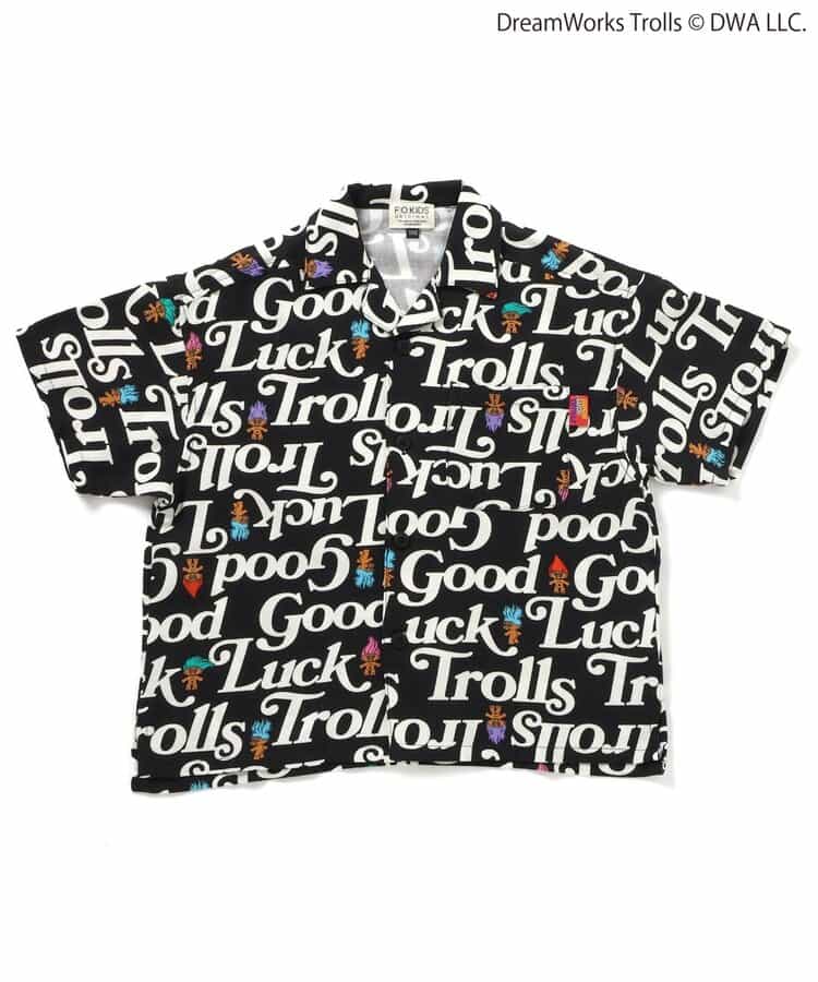 日本童裝 F.O.KIDS x Good Luck Trolls 全印花襯衫 80-150cm 男童款/女童款 夏季 TOPS 其他品牌童裝