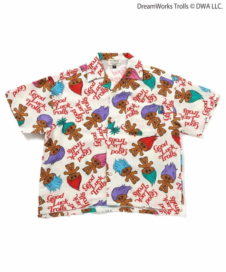 日本童裝 F.O.KIDS x Good Luck Trolls 全印花襯衫 80-150cm 男童款/女童款 夏季 TOPS 其他品牌童裝