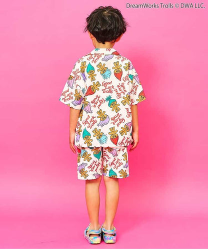 日本童裝 F.O.KIDS x Good Luck Trolls 全印花襯衫 80-150cm 男童款/女童款 夏季 TOPS 其他品牌童裝