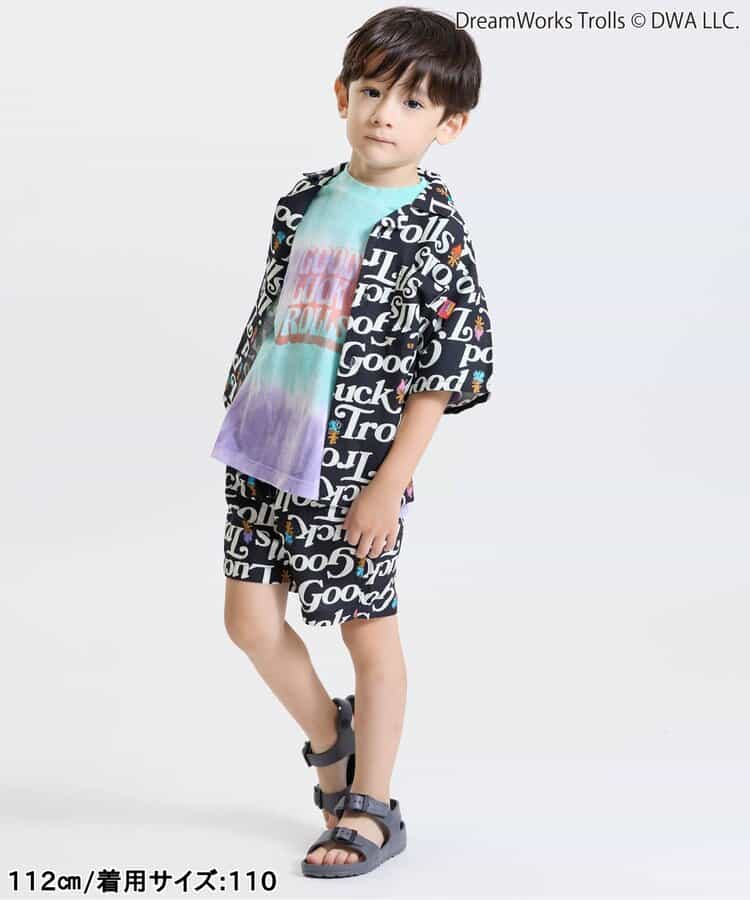 日本童裝 F.O.KIDS x Good Luck Trolls 扎染印花上衣 80-150cm 男童款/女童款 夏季 TOPS 其他品牌童裝